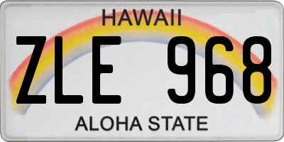 HI license plate ZLE968
