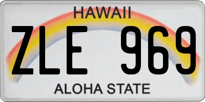 HI license plate ZLE969