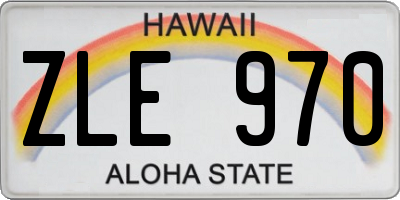 HI license plate ZLE970