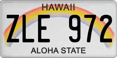 HI license plate ZLE972