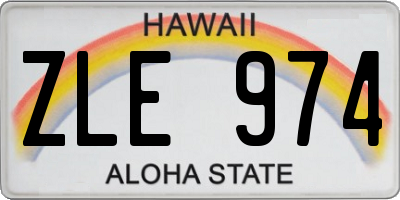 HI license plate ZLE974
