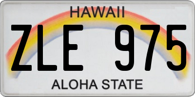 HI license plate ZLE975