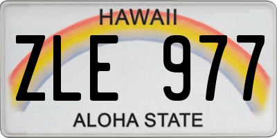 HI license plate ZLE977