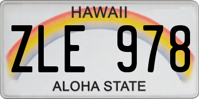 HI license plate ZLE978