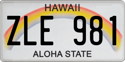 HI license plate ZLE981
