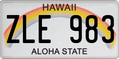 HI license plate ZLE983