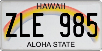 HI license plate ZLE985