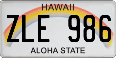 HI license plate ZLE986