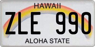 HI license plate ZLE990