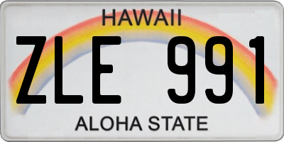 HI license plate ZLE991
