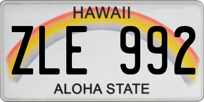 HI license plate ZLE992