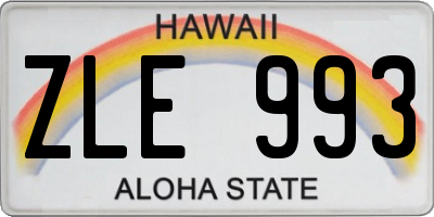 HI license plate ZLE993