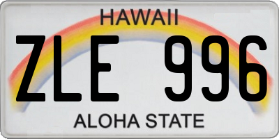 HI license plate ZLE996