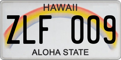 HI license plate ZLF009