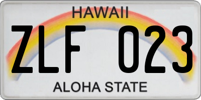 HI license plate ZLF023