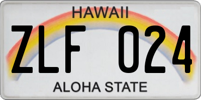 HI license plate ZLF024