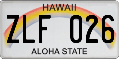 HI license plate ZLF026