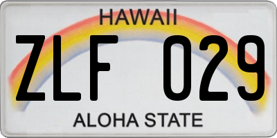 HI license plate ZLF029