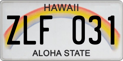 HI license plate ZLF031