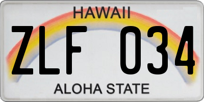HI license plate ZLF034
