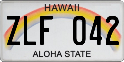 HI license plate ZLF042
