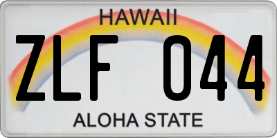 HI license plate ZLF044