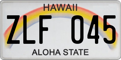 HI license plate ZLF045