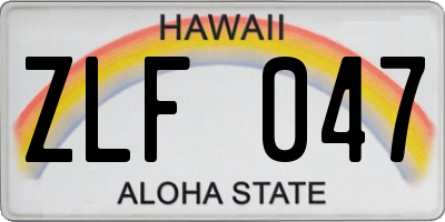HI license plate ZLF047