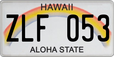 HI license plate ZLF053