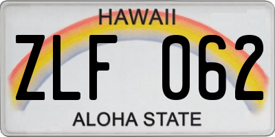 HI license plate ZLF062