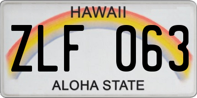 HI license plate ZLF063