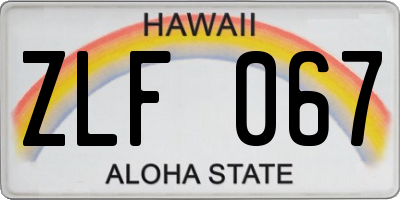 HI license plate ZLF067
