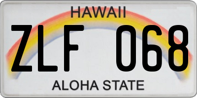 HI license plate ZLF068