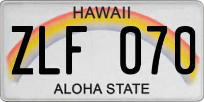 HI license plate ZLF070