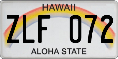 HI license plate ZLF072