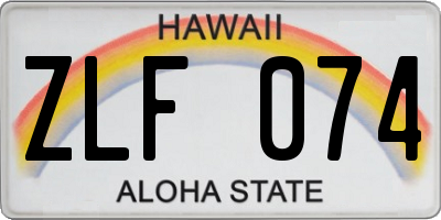 HI license plate ZLF074