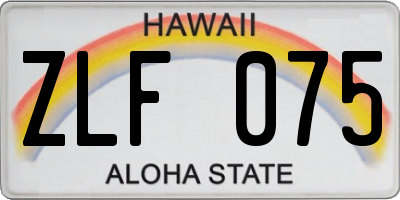 HI license plate ZLF075