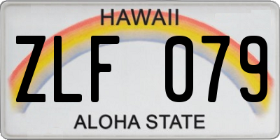 HI license plate ZLF079