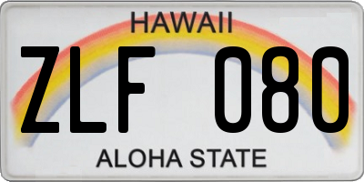 HI license plate ZLF080