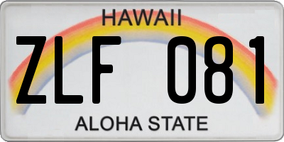 HI license plate ZLF081