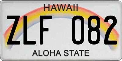 HI license plate ZLF082