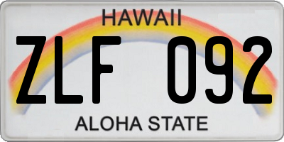 HI license plate ZLF092