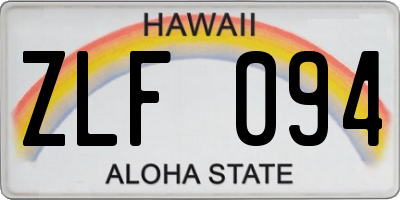 HI license plate ZLF094