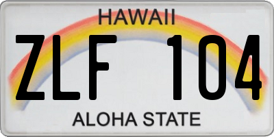 HI license plate ZLF104