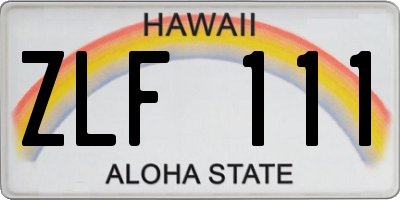 HI license plate ZLF111