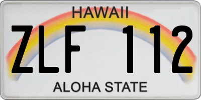 HI license plate ZLF112