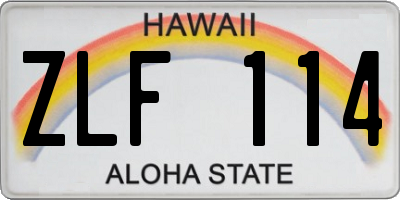 HI license plate ZLF114