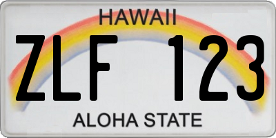 HI license plate ZLF123