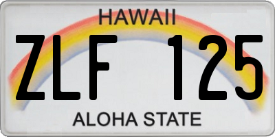 HI license plate ZLF125