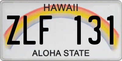 HI license plate ZLF131